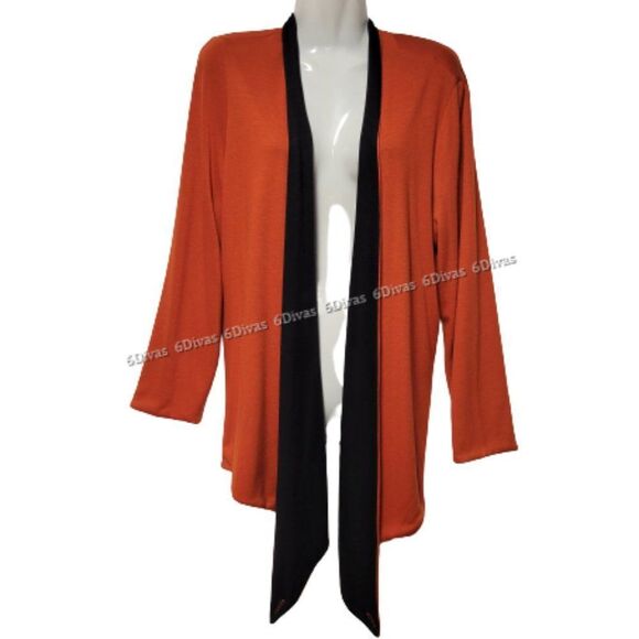 Reversible Cardigan Coat Orange Jacket -TWO In ONE Blazer Jacket Size 42  NEW - Picture 1 of 12
